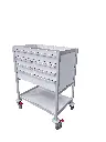 Tasman Medical Trolley MP-7848-1S-4Sss-1M-PT side.webp