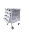 Tasman Medical Trolley MP-5353-1S-3M-SST with flap down drawers open.webp