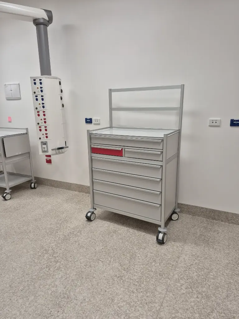 Tasman Anaesthetic Trolley AT-9653-1S-2Sss-3M-1L-UP institu.webp