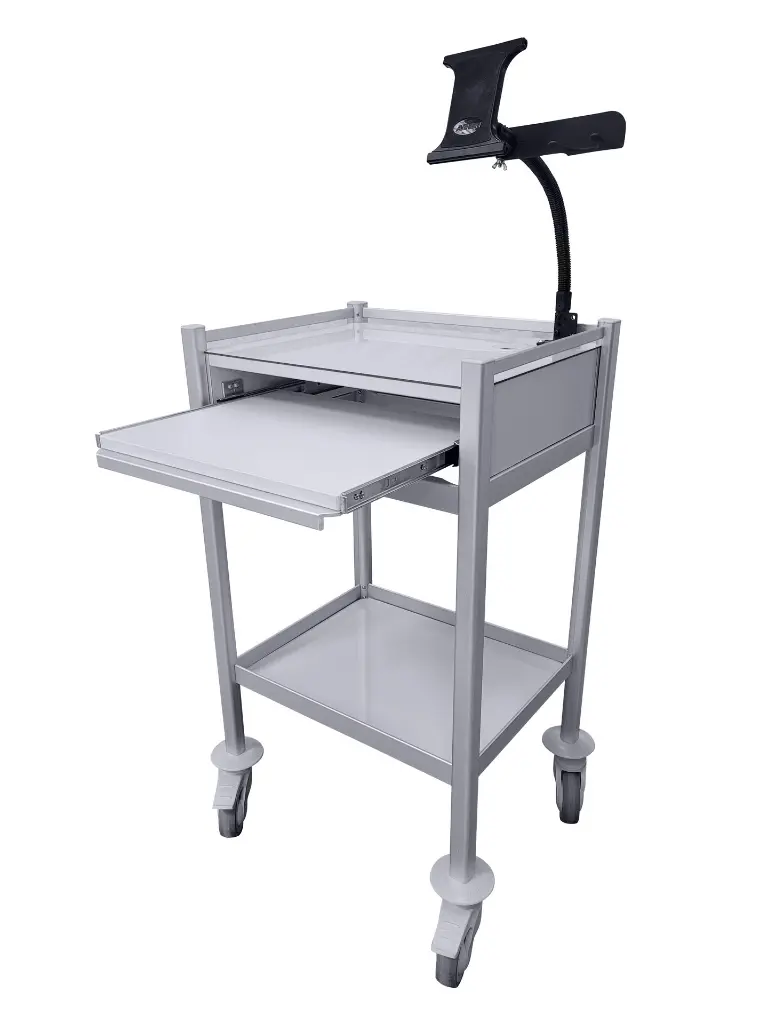 Tasman Medical Equipment Trolley ME-5343 angle keyboard out.webp