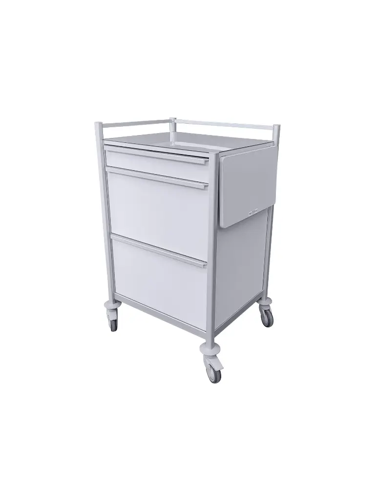 Medication Trolley MT-7058-1S-2L330-LF closed drawers angle.webp