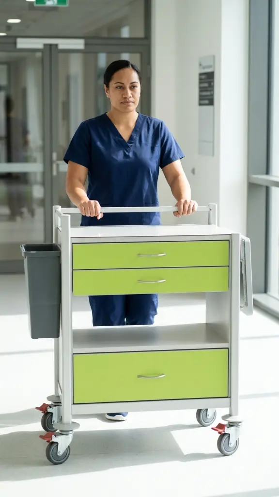 Podiatry Trolley in use New Zealand hospital.webp
