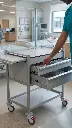 Emergency Trolley, 3 drawers, shown in a general hospital ward.webp