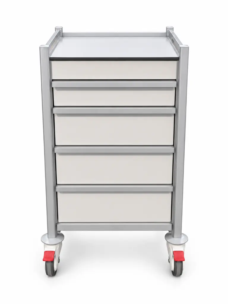 Tasman Medical Anaesthetic Trolley AT-5353-2S-3M-PL – clean front view