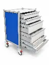 AC-6853 airway cart, left angle with all drawers open