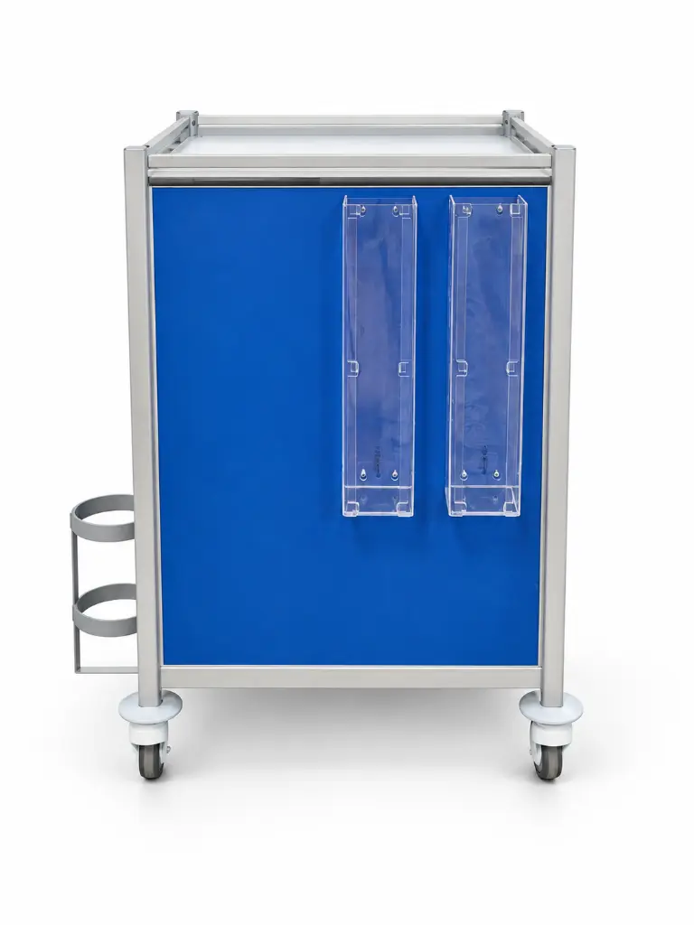 AC-6853 airway cart, rear view showing accessories