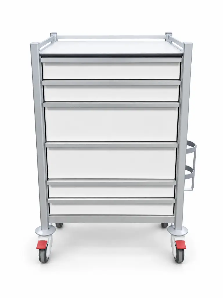 AC-6853 airway cart, front view with all drawers closed