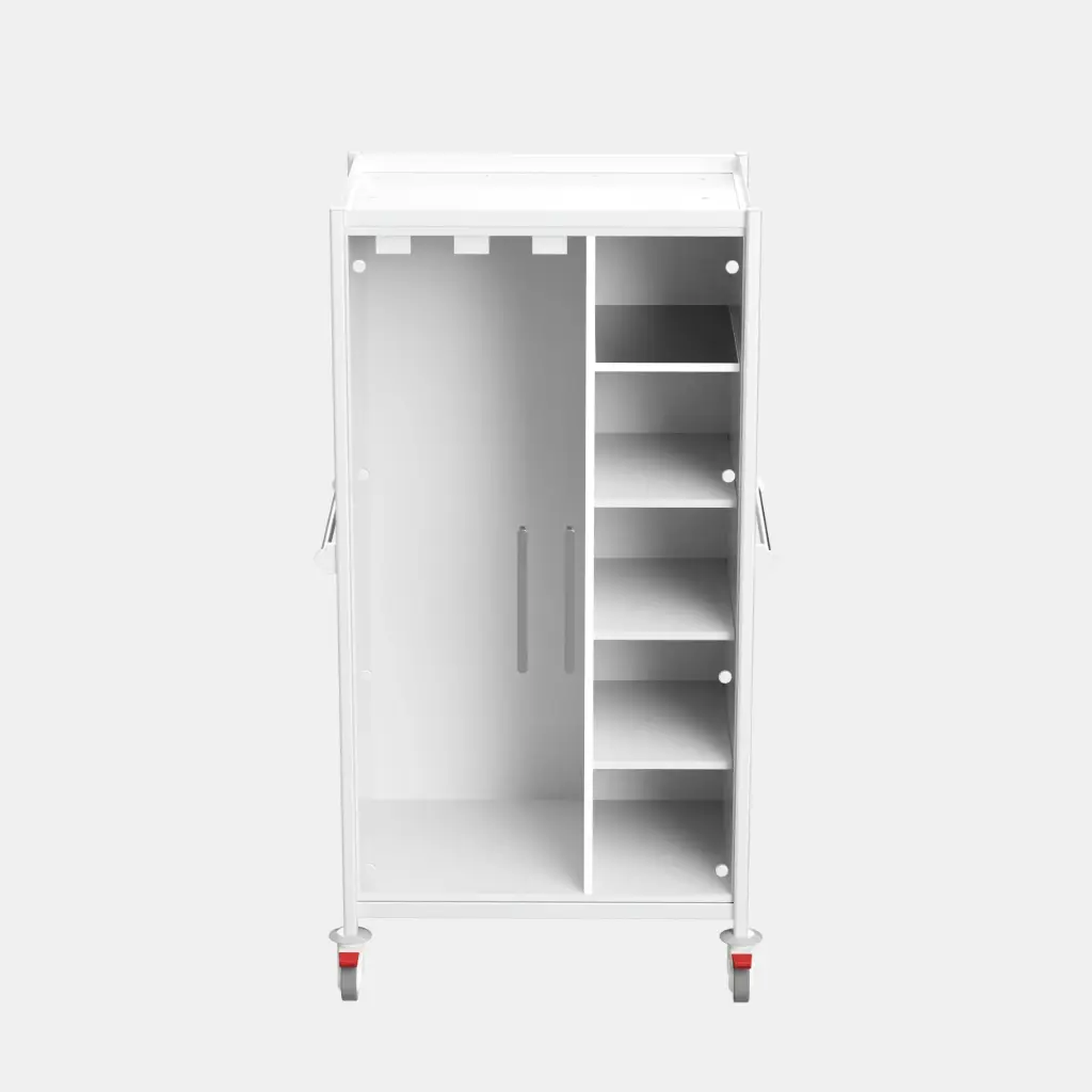 Mobile Storage Cabinet, 930W, 630D, 1900H mm, 2 bays, 4 adjustable shelves, 2 doors