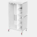 Mobile Storage Cabinet, 930W, 630D, 1950H mm, 2 bays, 4 shelves, 2 doors