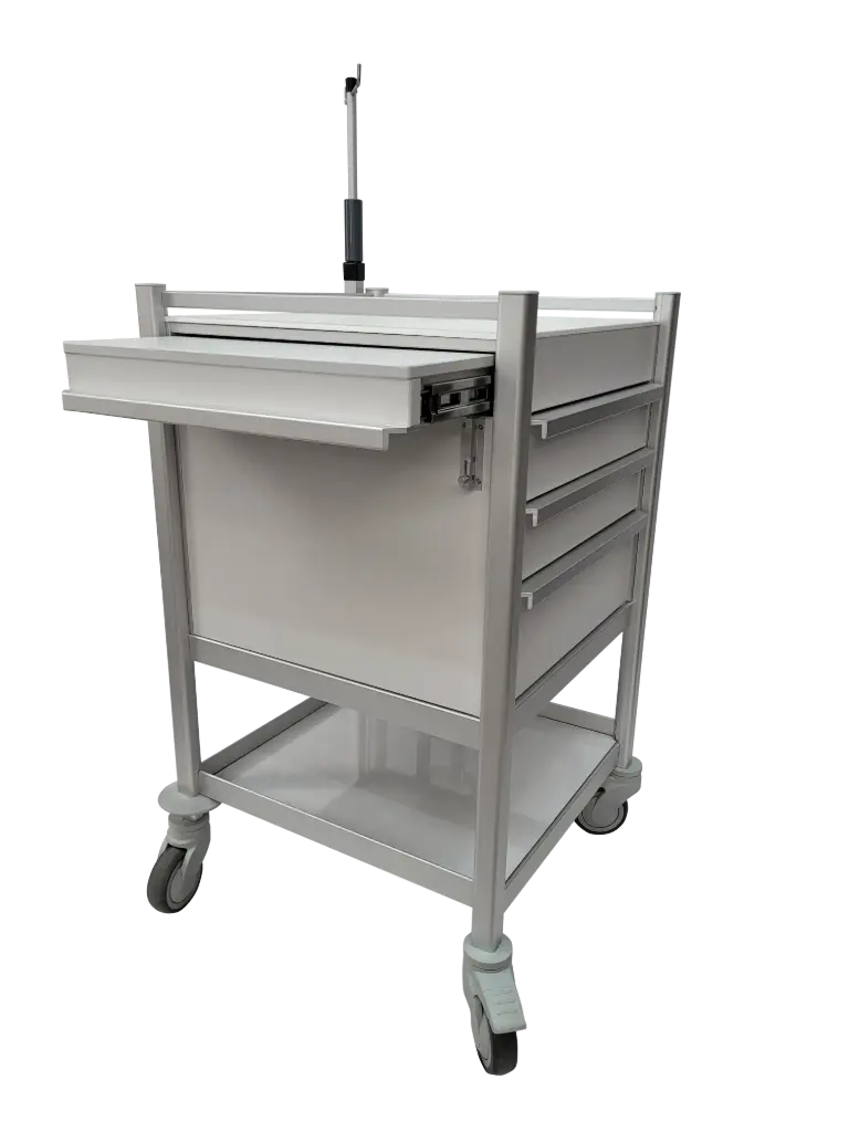 Emergency Trolley, 530W, 530D, 900Hmm, pull-out slide, 3 drawers (2S,1M) 