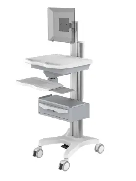Computer on Wheels - IT Cart Monitor Screen, non-powdered with drawer