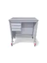 End of Bed Chart Trolley, 930W, 530D, 1000Hmm, 3 Drawers (3S), Tilt Top, Optional Flap 