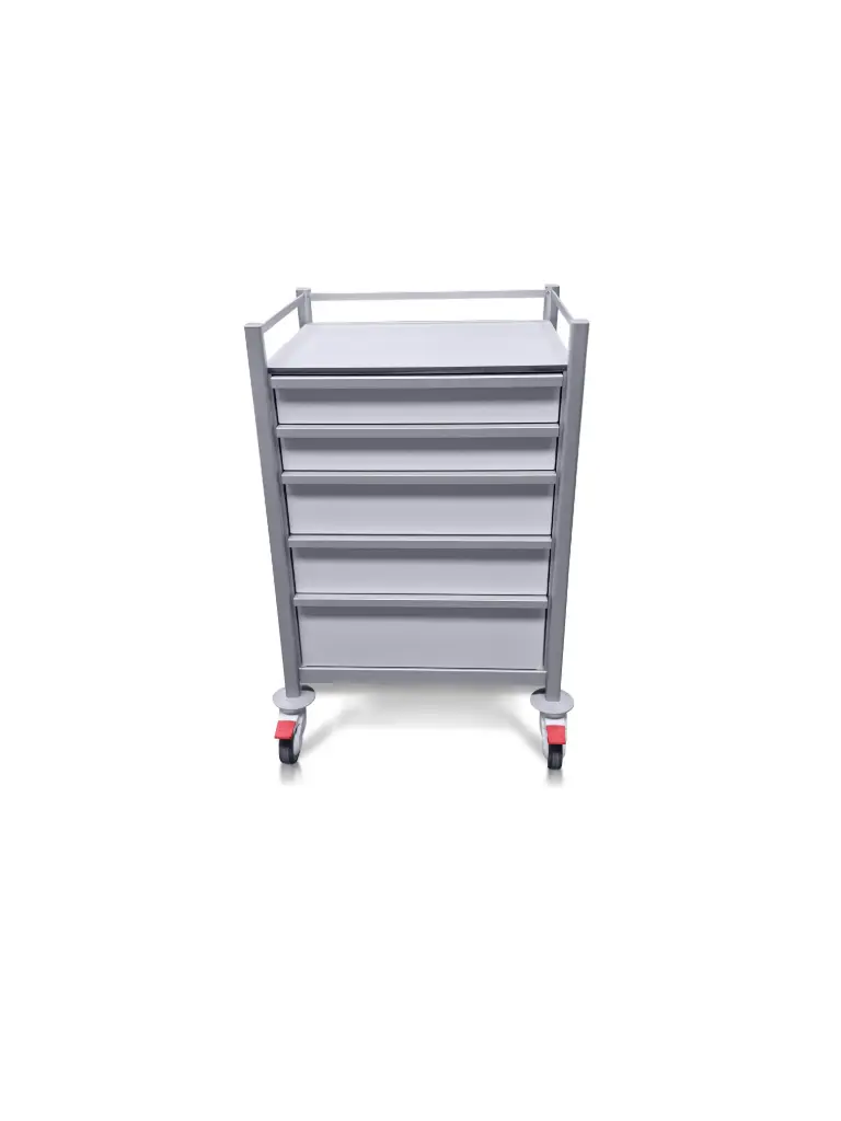 Multi-purpose Medical Trolley, 630W x 530D x 985H mm, 5 Drawer (2S, 2M,1L)