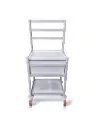 Anaesthetic Trolley, 580W, 430D, 935H, 1 Drawer, pull out slide, upstand, 3 rails no bins