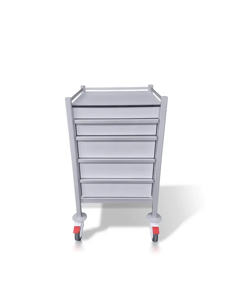 Anaesthetic Trolley 530W, 530D, 935H, 4 Drawer (1S,3M), Left pull-out slide