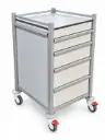 Anaesthetic Trolley, 530W, 530D, 955H mm, 5 Drawer (2S, 3M), left pull-out slide 