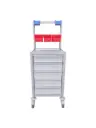 Anaesthetic Trolley, 480W, 480D, 911H, 5 Drawer (1S,4M), Up stand