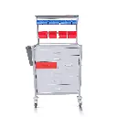 Anaesthetic Trolley, 780W x 530D x 1038H mm, 7 Drawer upstand, bins, single lock