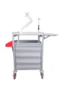 Multi-purpose Medical Trolley, 630W, 580D, 1000Hmm - 4 drawers (1S, 3M), reversed shelf