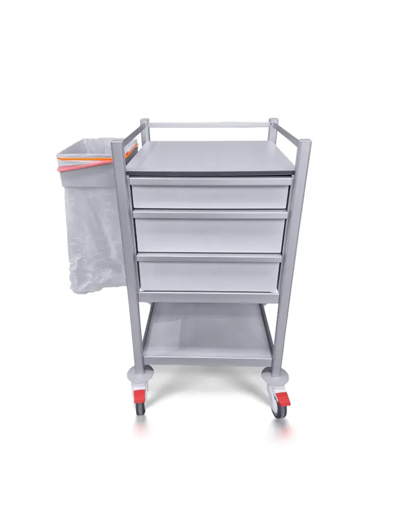 Multi-purpose Medical trolley, 530W, 530D, 975H mm, 3 drawers, 1 shelf 