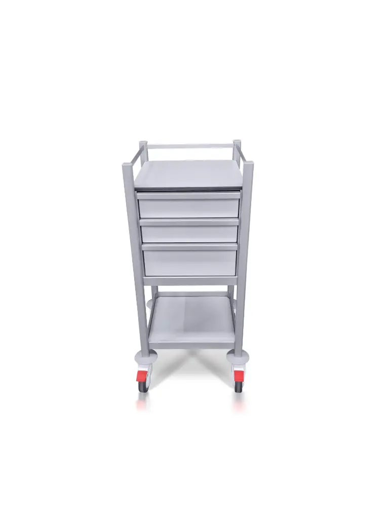 Multi-purpose Medical Trolley, 430W, 430D, 975H mm 3 Drawers (2S,1M), 1 Shelf, 