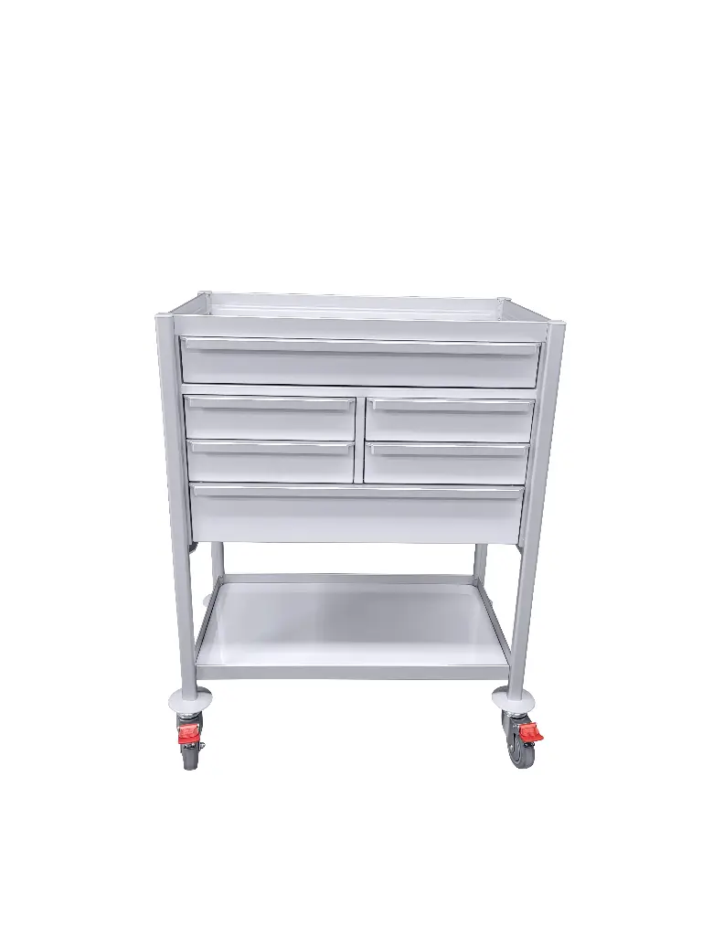 Multi-purpose Medical Trolley - 780W, 480D, 1000H mm, 6 drawers,  perspex top