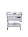 Multi-purpose Medical Trolley - 780W, 480D, 1000H mm, 6 drawers,  perspex top
