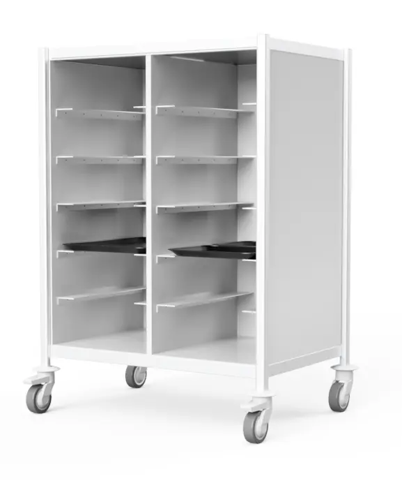 Food Trolley, 880W, 600D, 2 Bays, 12 Trays 