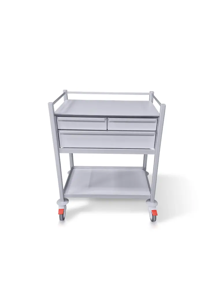 Multi-purpose Medical Trolley, 780W, 480D, 975Hmm  3 drawer (2Sss, 1M), 