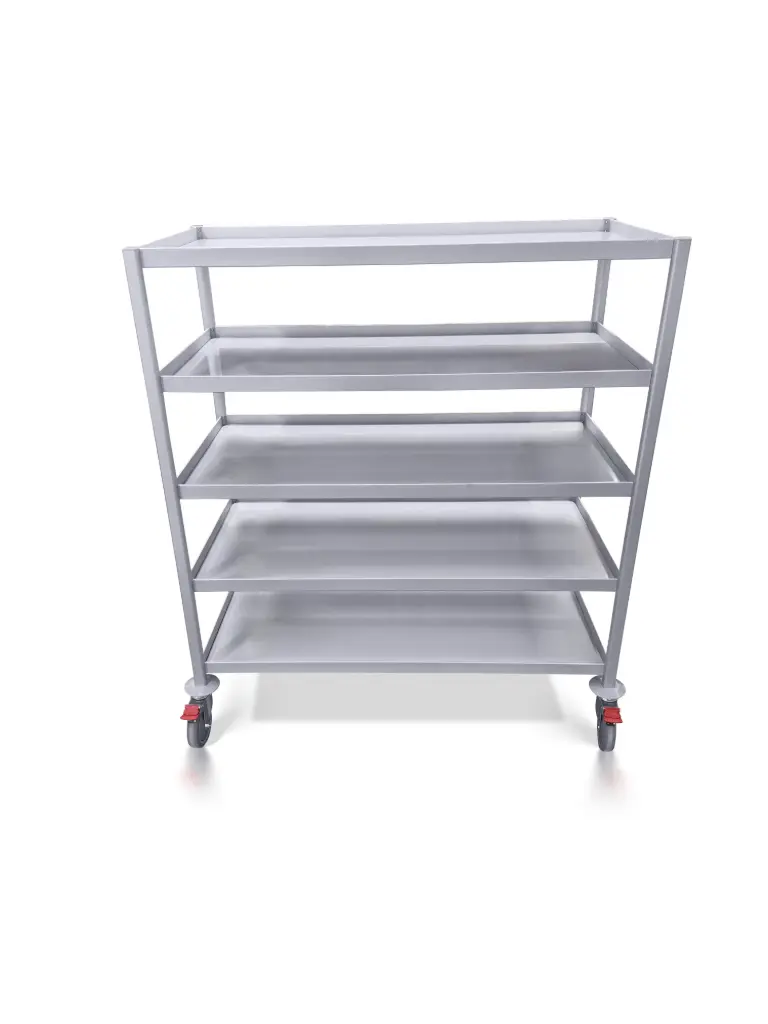 Clean Linen Trolley,1180W, 590D, 1340Hmm, 5 Shelf
