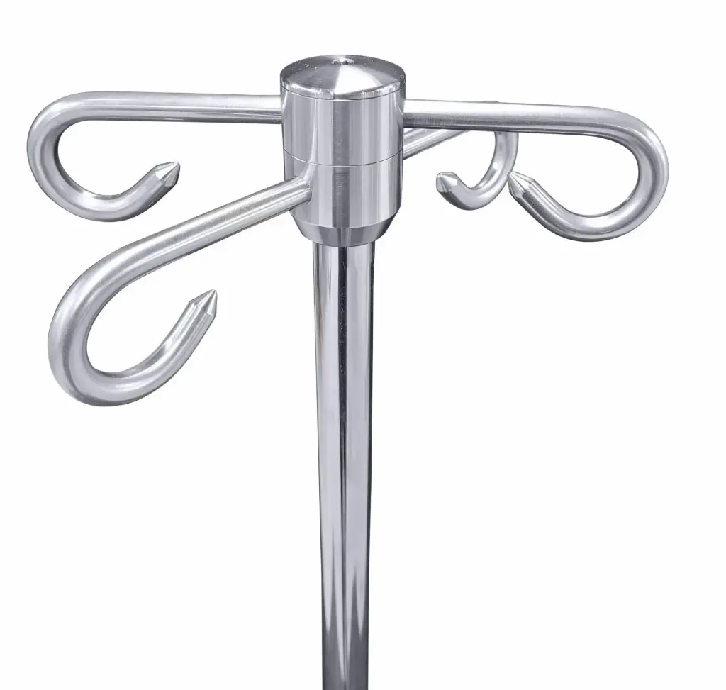 IV Pole - 4 Hook to mount to medical trolley