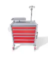 Emergency Trolley 780W, 480D, 935Hmm, 5 drawer (1S,1M,1S,1M)