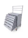 Anaesthetic Trolley, 6 Drawer, 830W x 530D x 1455H mm, Upstand