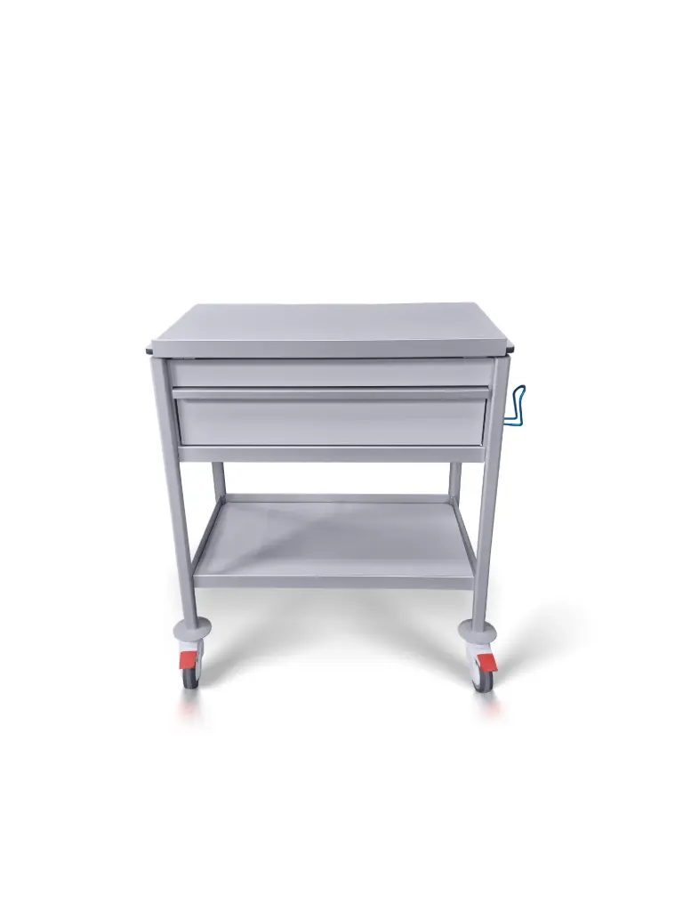 End of Bed Chart Trolley, 780W, 480D, 900Hmm, 1 Drawer, Tilt Top