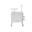 Emergency Trolley, 780W, 480D, 935Hmm, 4 Drawers (1S,3M), pull-left slide, 02 holder, IV Pole