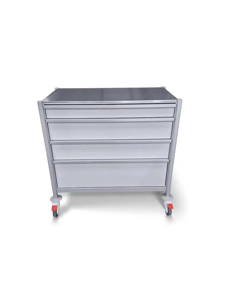 Multi-purpose Medical Trolley, 980W, 530D, 970Hmm, 4 drawer (1S,2M160,1XL)