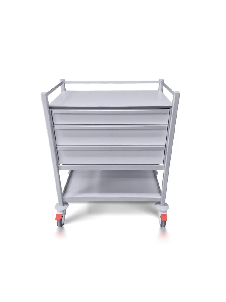 Multi-purpose Medical Trolley, 780W x 480D x 975H mm, 3 Drawers (1S,2M), 1 Shelf