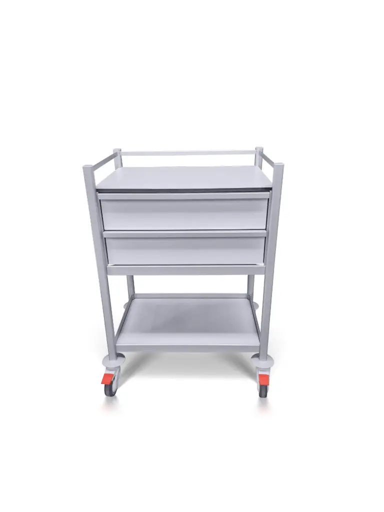 Multi-purpose Medical Trolley, 680W, 480D, 975Hmm, 2 Drawers, 1 Shelf