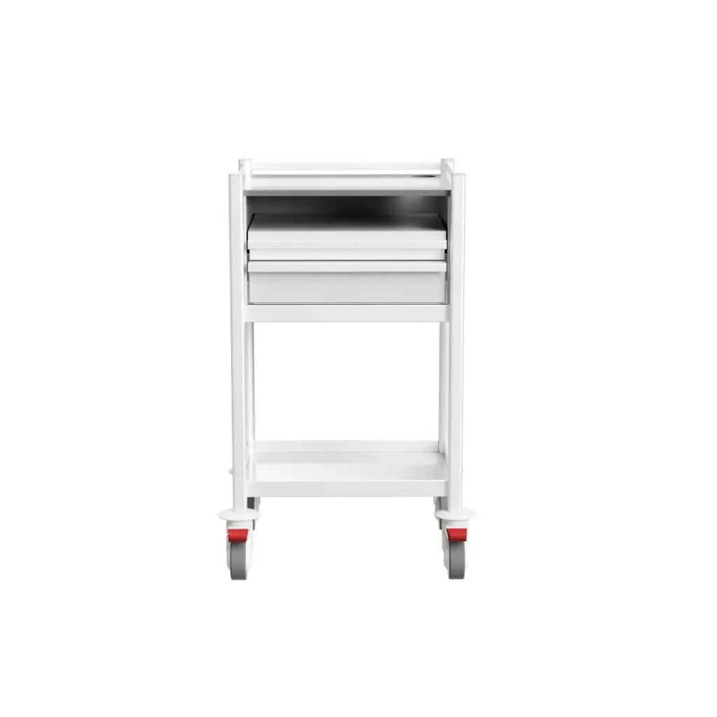 Medical equipment trolley, 530W, 430D, 935H mm, 1 keyboard, optional drawers