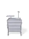 Emergency Trolley, 780W, 480D, 1010H mm, 3 drawers, pull-out left or right, lock options, O2 Holder, IV Pole, defib tray
