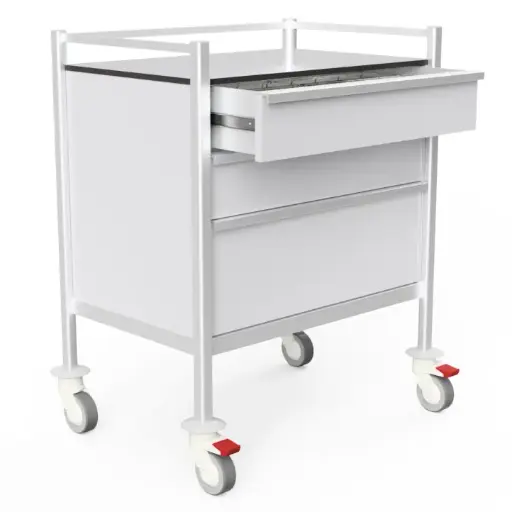 Medication Trolley, 780W, 530D, 900Hmm, 3 Drawers (2M, 1XL) 