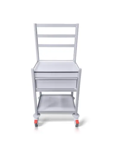 [AT-5843-1M150-PR-UP] Anaesthetic Trolley, 580W, 430D, 1400H, 1 Drawer (M), pull-out slide, upstand, 3 rails