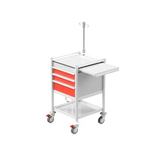 Emergency Trolley, 530W, 530D, 900Hmm, pull-out slide, 3 drawers (2S,1M) 