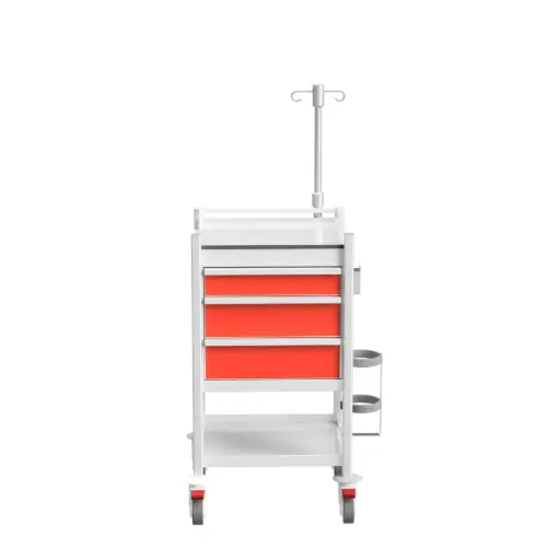 Emergency Trolley, 530W, 530D, 900Hmm, 3 Drawer (1S, 2M), 1 Shelf, Pull Out Slide