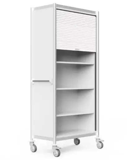 [CB-8948-4S-RD] Large Cabinet Trolley, 890W, 480D,1950Hmm, 4 Shelves Roller Door, 