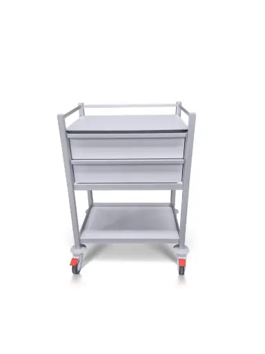 Multi-purpose Medical Trolley, 680W, 480D, 975Hmm, 2 Drawers, 1 Shelf