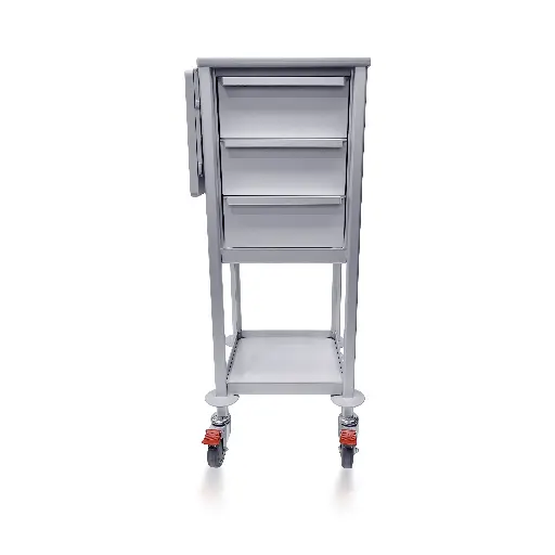 Multi-purpose Medical Trolley, 400W, 400D, 1100 mm H, 3 Drawers (3M), 1 Shelf, Flat Top, optional flap 