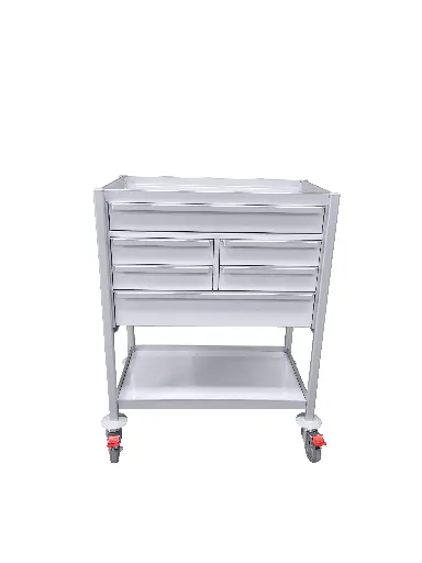 [MP-7848-1S-4Sss-1M-PT] Multi-purpose Medical Trolley - 780W, 480D, 1000H mm, 6 drawers,  perspex top