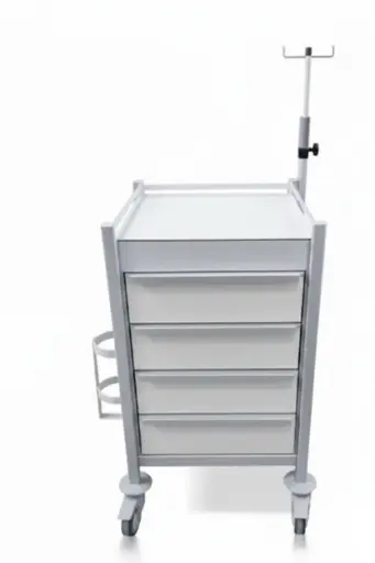 Emergency Trolley, 530W, 530D, 935H mm, 4 drawer (4M), left slide 