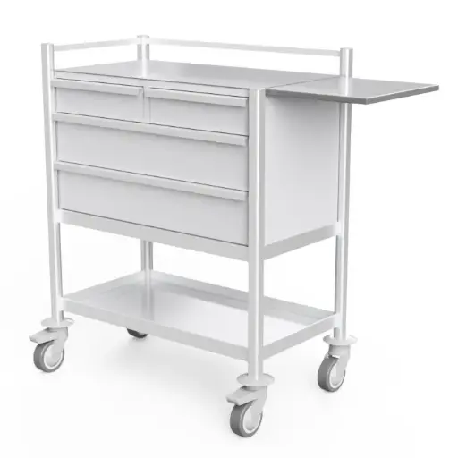 Plaster Trolley 780W, 530D, 1075H mm - 4 Drawers (1Sss, 2M), 1 Shelf
